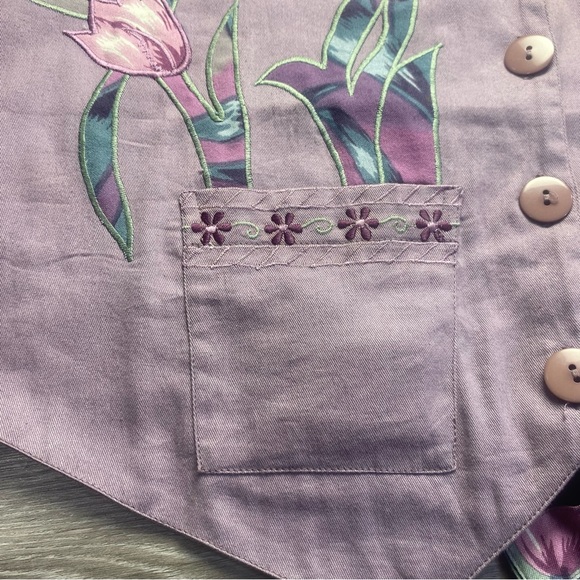 Willow Ridge Cottage core Pink and Purple Tiered Maxi Skirt & Vest Size Medium - Picture 11 of 16